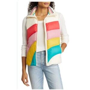 Marine Layer Women’s Archive Après Puffer Vest Retro Colorful Resortwear Ski
